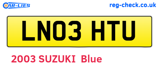 LN03HTU are the vehicle registration plates.