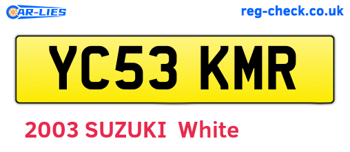 YC53KMR are the vehicle registration plates.