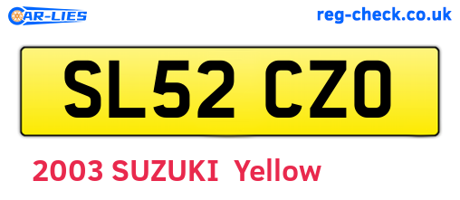 SL52CZO are the vehicle registration plates.