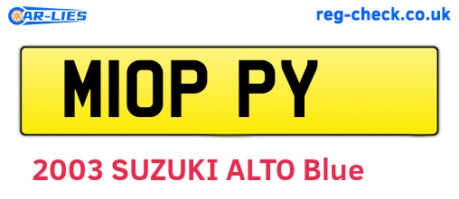 M10PPY are the vehicle registration plates.