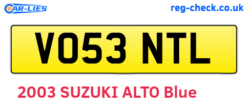 VO53NTL are the vehicle registration plates.