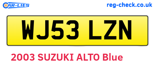 WJ53LZN are the vehicle registration plates.