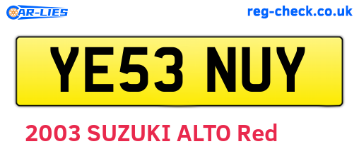 YE53NUY are the vehicle registration plates.