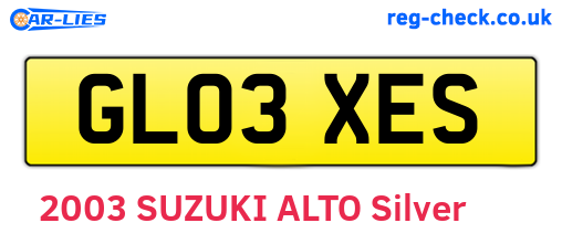 GL03XES are the vehicle registration plates.