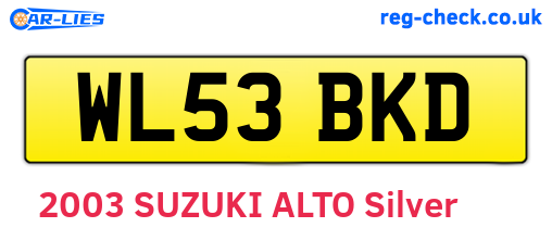 WL53BKD are the vehicle registration plates.