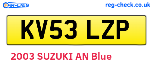 KV53LZP are the vehicle registration plates.