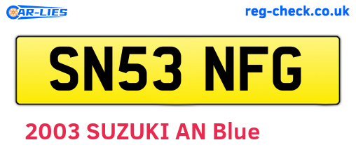 SN53NFG are the vehicle registration plates.