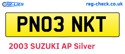 PN03NKT are the vehicle registration plates.