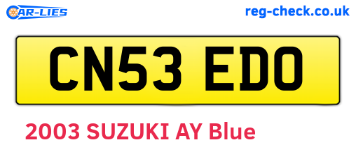 CN53EDO are the vehicle registration plates.