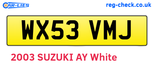 WX53VMJ are the vehicle registration plates.