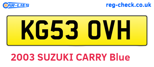 KG53OVH are the vehicle registration plates.