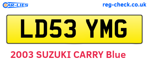 LD53YMG are the vehicle registration plates.