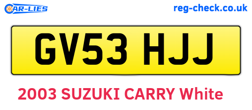 GV53HJJ are the vehicle registration plates.
