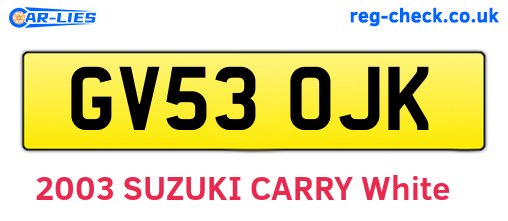 GV53OJK are the vehicle registration plates.