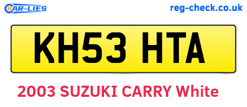 KH53HTA are the vehicle registration plates.