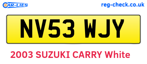NV53WJY are the vehicle registration plates.