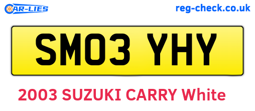 SM03YHY are the vehicle registration plates.