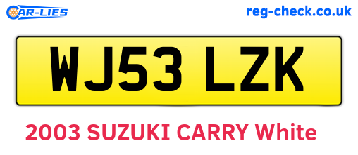 WJ53LZK are the vehicle registration plates.