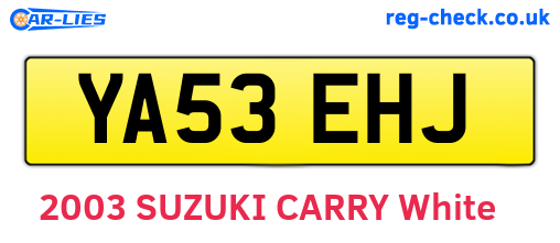 YA53EHJ are the vehicle registration plates.