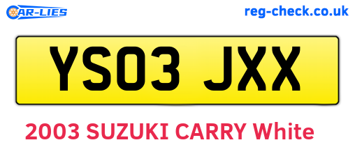 YS03JXX are the vehicle registration plates.