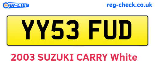 YY53FUD are the vehicle registration plates.