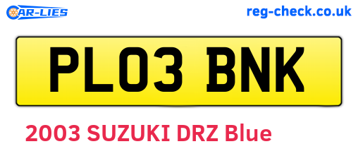 PL03BNK are the vehicle registration plates.