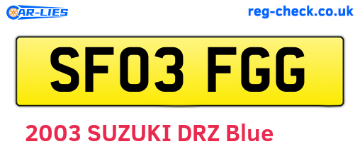 SF03FGG are the vehicle registration plates.