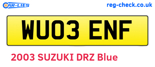 WU03ENF are the vehicle registration plates.