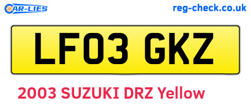 LF03GKZ are the vehicle registration plates.
