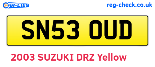 SN53OUD are the vehicle registration plates.