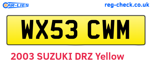 WX53CWM are the vehicle registration plates.