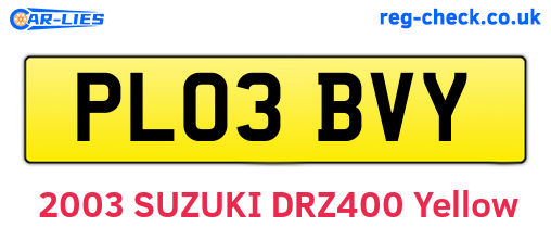 PL03BVY are the vehicle registration plates.
