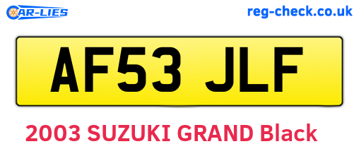 AF53JLF are the vehicle registration plates.