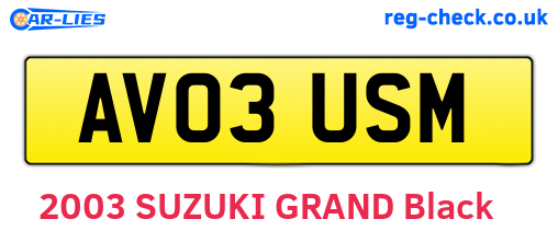AV03USM are the vehicle registration plates.