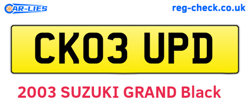 CK03UPD are the vehicle registration plates.