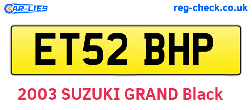ET52BHP are the vehicle registration plates.