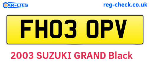 FH03OPV are the vehicle registration plates.