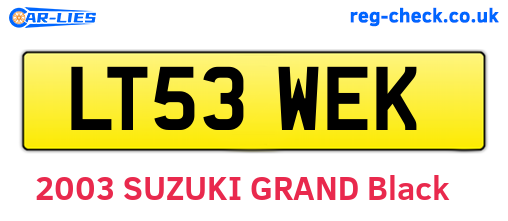 LT53WEK are the vehicle registration plates.