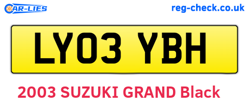 LY03YBH are the vehicle registration plates.