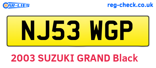NJ53WGP are the vehicle registration plates.