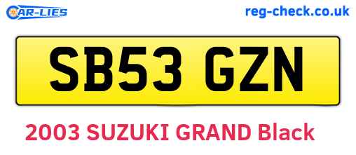 SB53GZN are the vehicle registration plates.