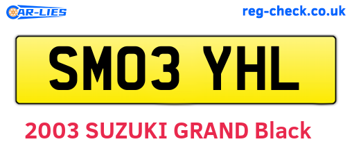 SM03YHL are the vehicle registration plates.