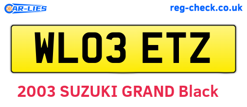 WL03ETZ are the vehicle registration plates.