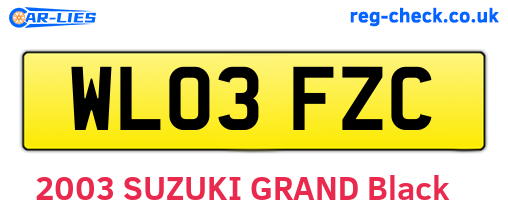 WL03FZC are the vehicle registration plates.
