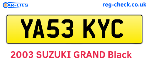 YA53KYC are the vehicle registration plates.