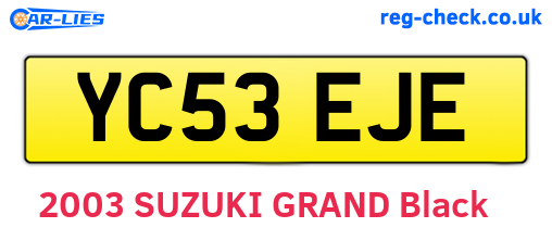 YC53EJE are the vehicle registration plates.