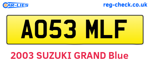 AO53MLF are the vehicle registration plates.