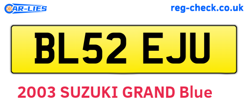 BL52EJU are the vehicle registration plates.