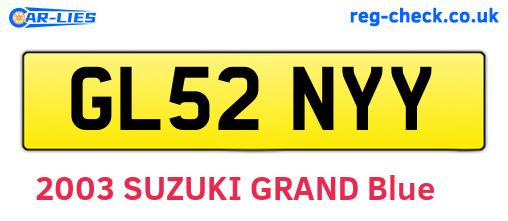 GL52NYY are the vehicle registration plates.