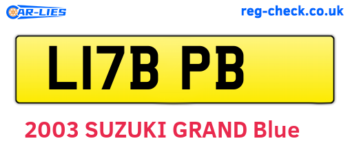 L17BPB are the vehicle registration plates.
